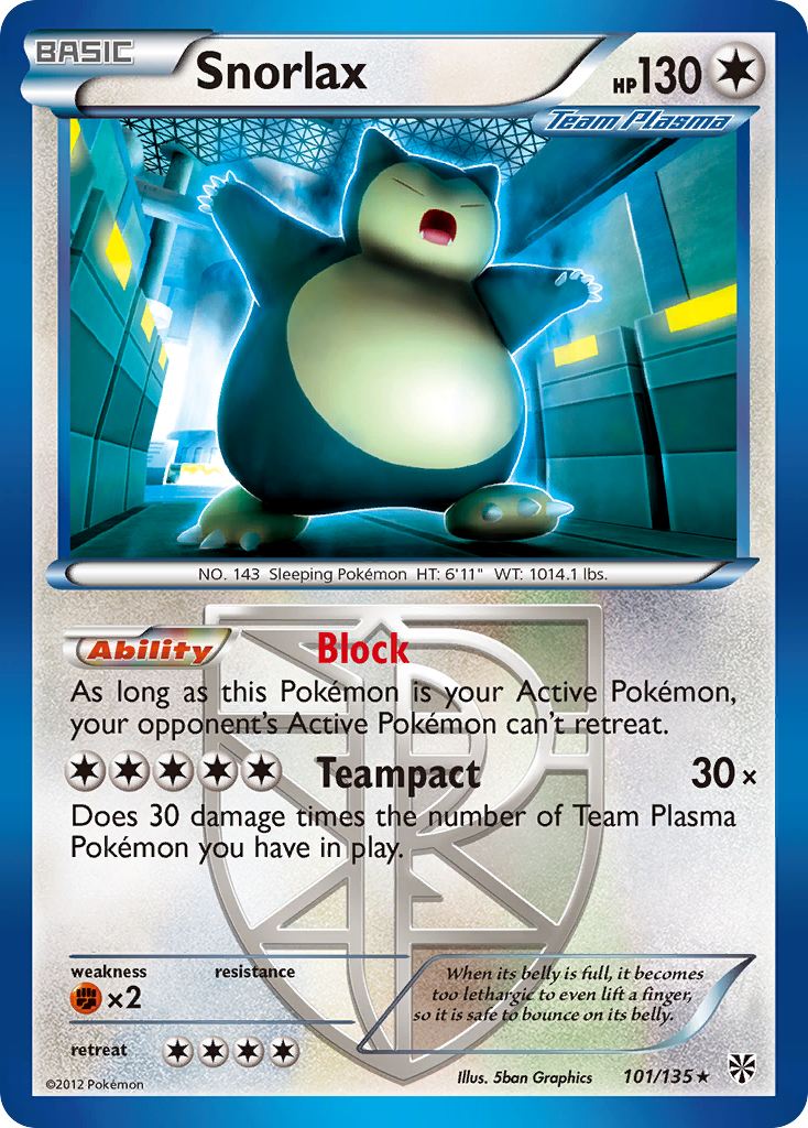 Snorlax (101/135) [Black & White: Plasma Storm] | Play N Trade Winnipeg