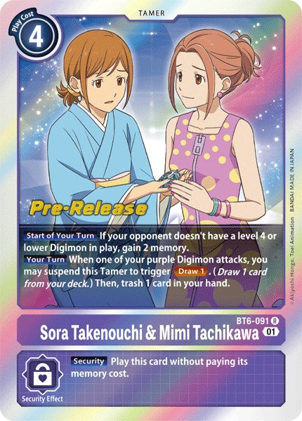 Sora Takenouchi & Mimi Tachikawa [BT6-091] [Double Diamond Pre-Release Cards] | Play N Trade Winnipeg