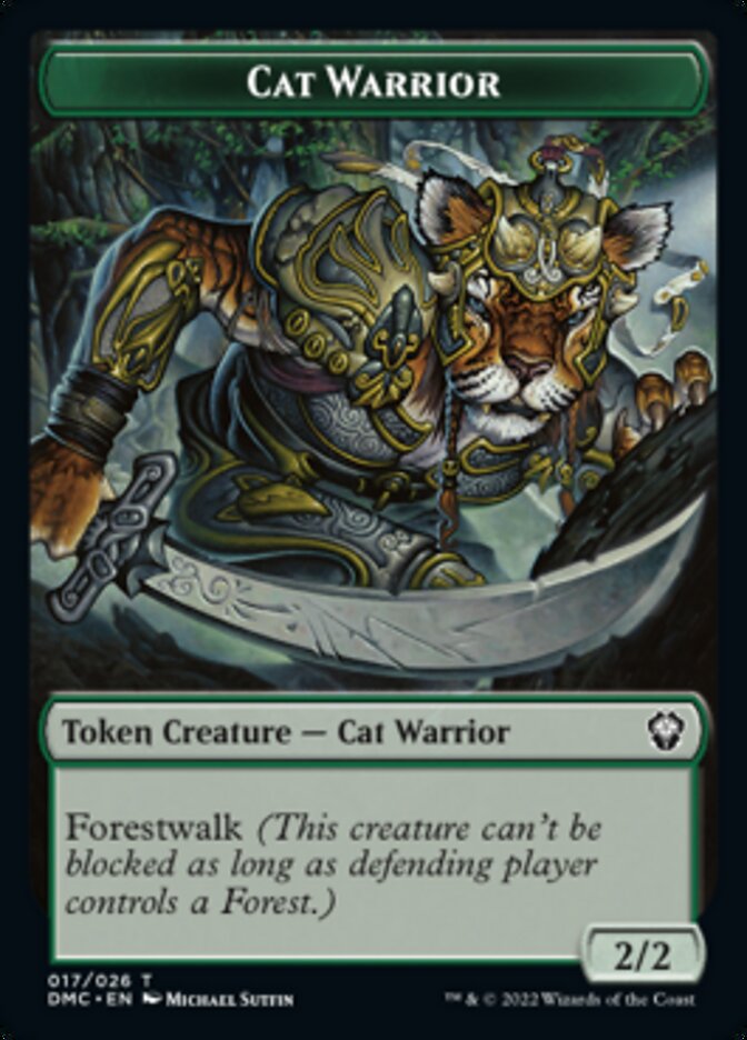 Saproling // Cat Warrior Double-sided Token [Dominaria United Tokens] | Play N Trade Winnipeg