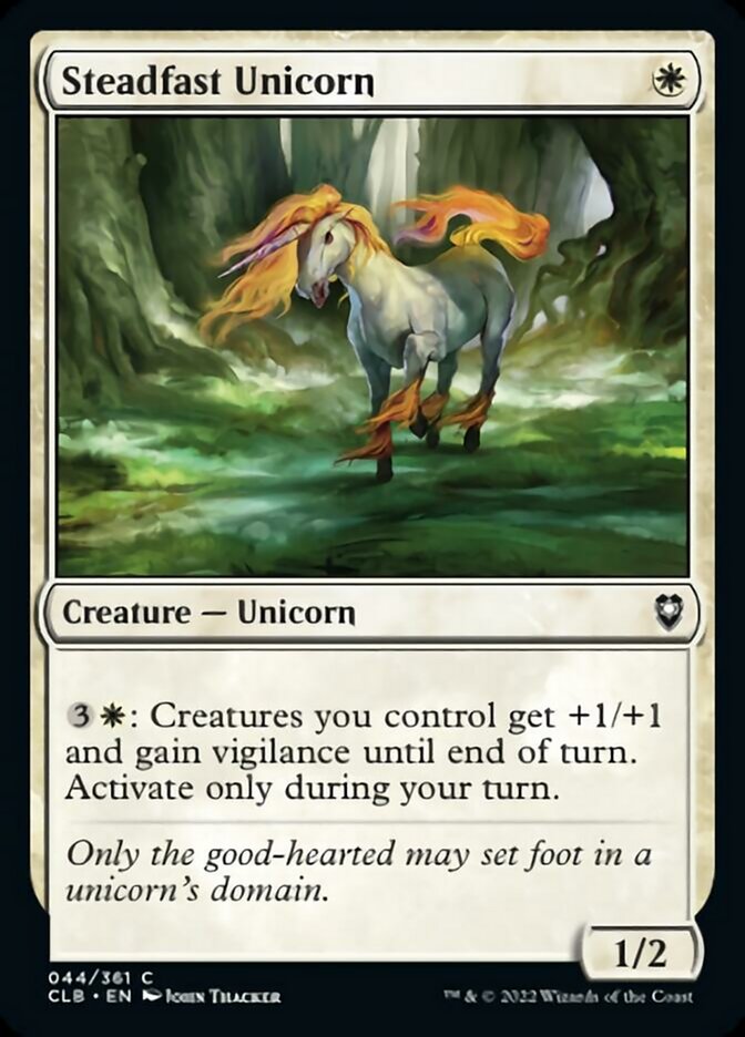 Steadfast Unicorn [Commander Legends: Battle for Baldur's Gate] | Play N Trade Winnipeg