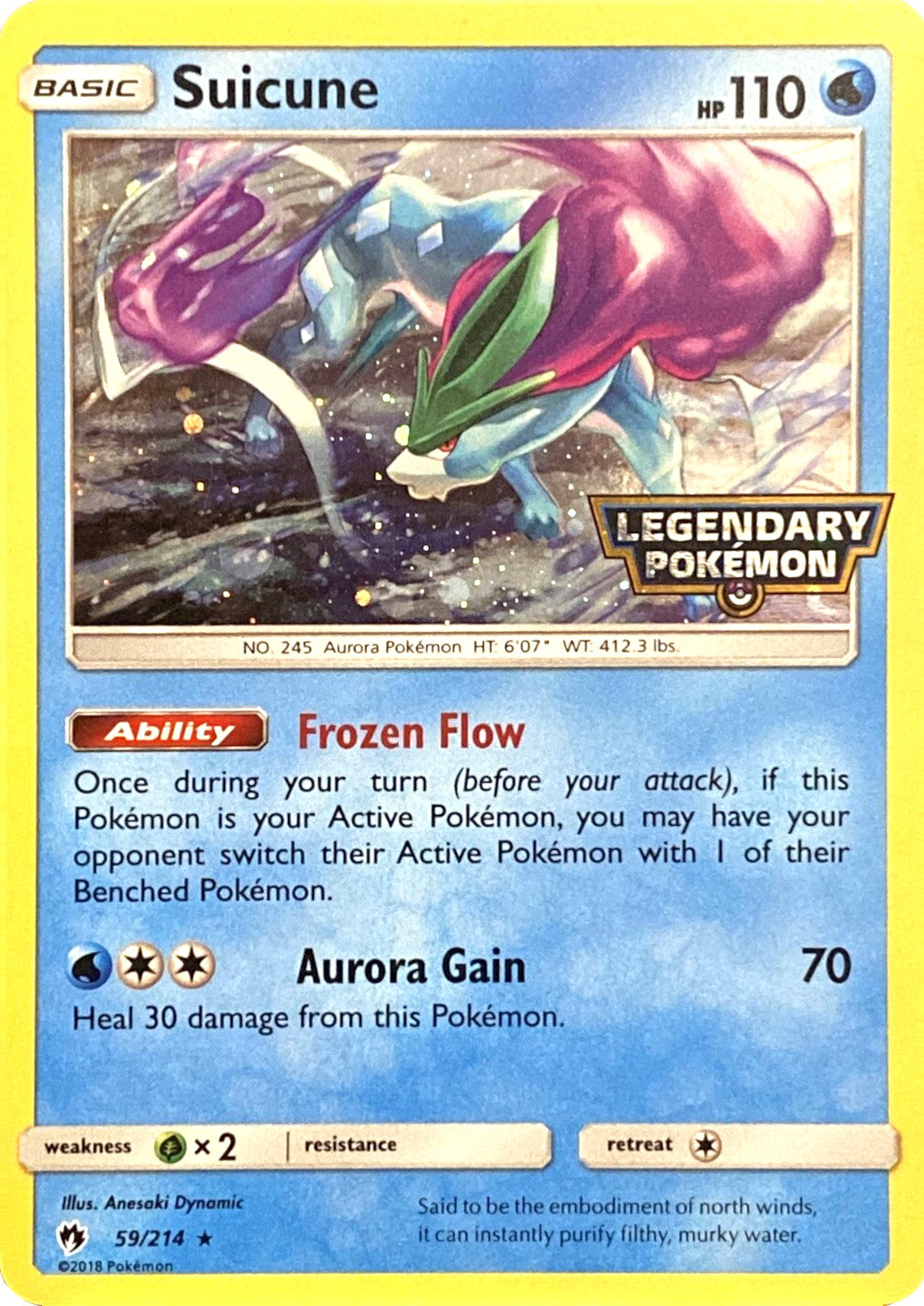 Suicune (59/214) (Legendary Pokemon Stamped) [Sun & Moon: Lost Thunder] | Play N Trade Winnipeg