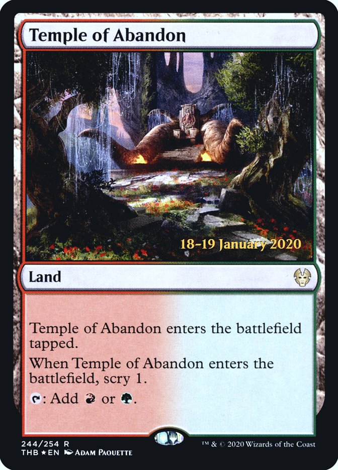 Temple of Abandon [Theros Beyond Death Prerelease Promos] | Play N Trade Winnipeg