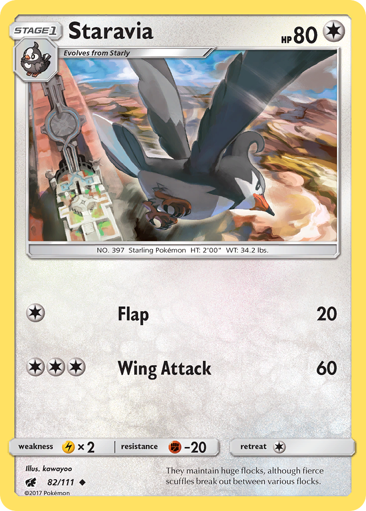 Staravia (82/111) [Sun & Moon: Crimson Invasion] | Play N Trade Winnipeg