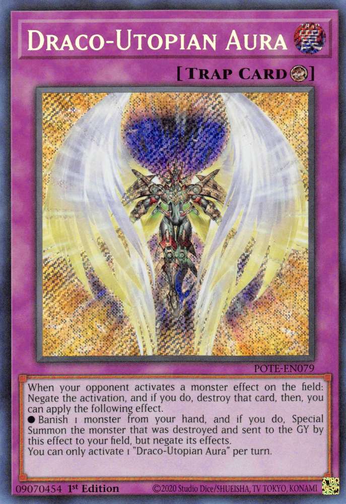Draco-Utopian Aura [POTE-EN079] Secret Rare | Play N Trade Winnipeg
