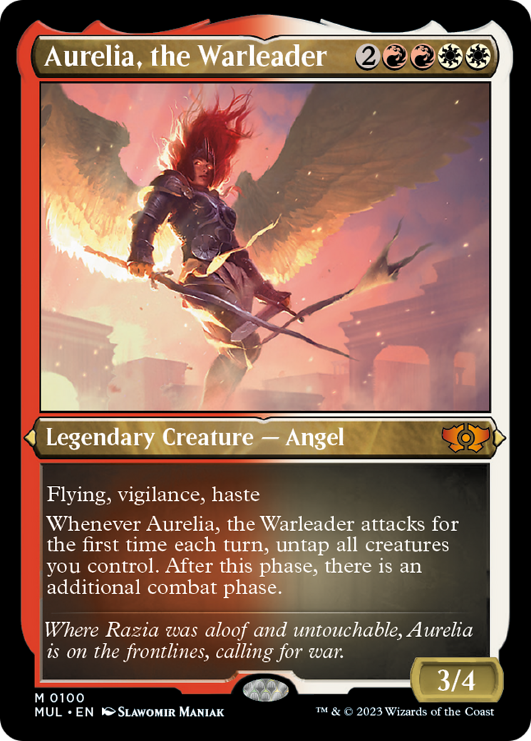 Aurelia, the Warleader (Foil Etched) [Multiverse Legends] | Play N Trade Winnipeg