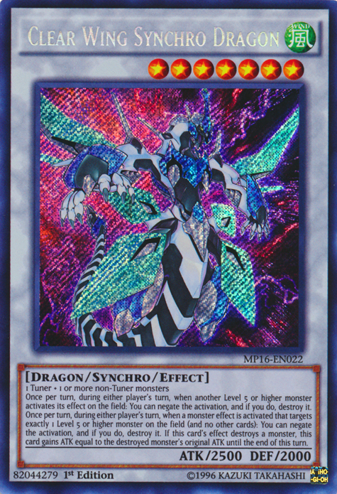 Clear Wing Synchro Dragon [MP16-EN022] Secret Rare | Play N Trade Winnipeg