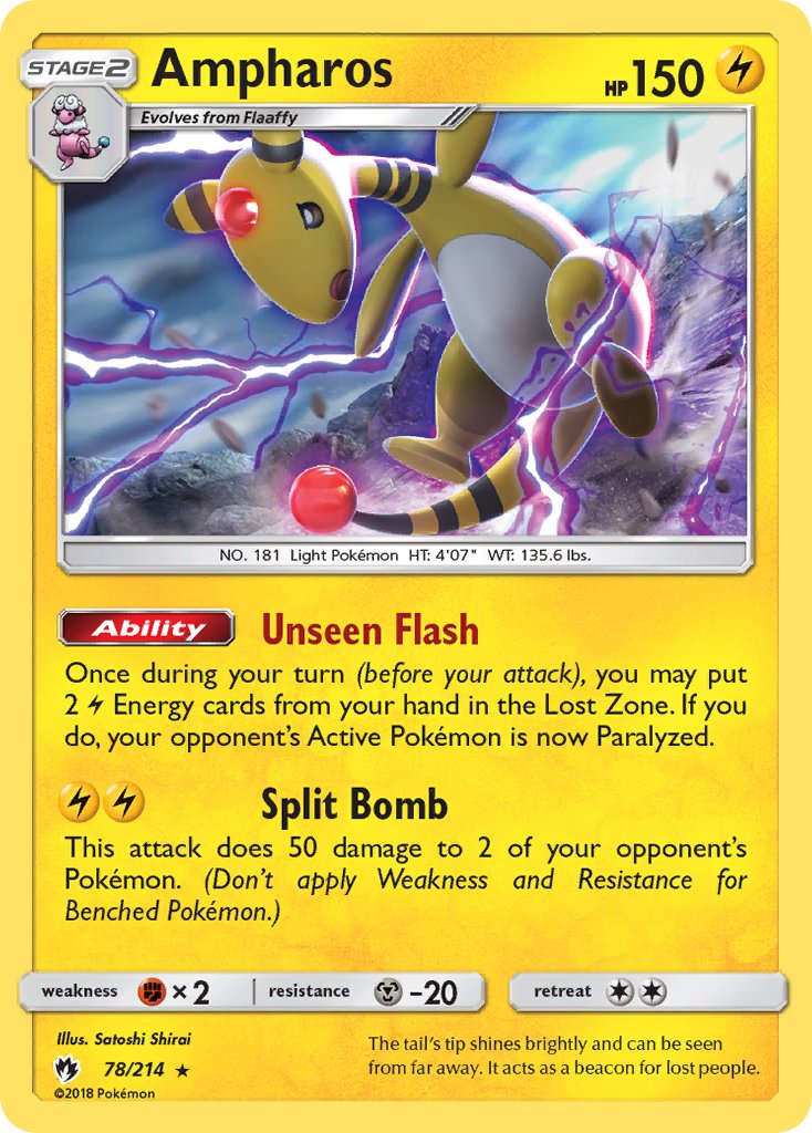 Ampharos (78/214) (Theme Deck Exclusive) [Sun & Moon: Lost Thunder] | Play N Trade Winnipeg