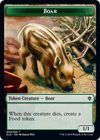 Boar // Food (15) Double-sided Token [Throne of Eldraine Tokens] | Play N Trade Winnipeg