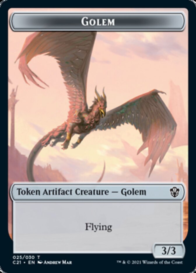 Golem // Thopter Token (025/030) [Commander 2021 Tokens] | Play N Trade Winnipeg