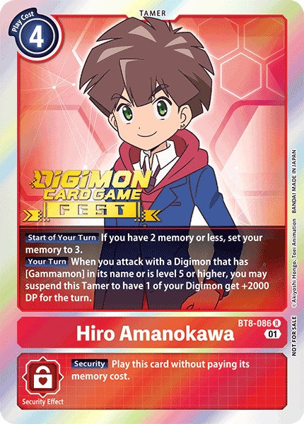 Hiro Amanokawa [BT8-086] (Digimon Card Game Fest 2022) [New Awakening Promos] | Play N Trade Winnipeg