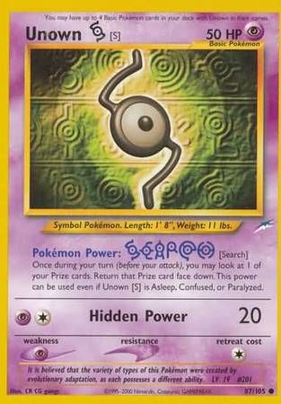 Unown [S] (87/105) [Neo Destiny Unlimited] | Play N Trade Winnipeg