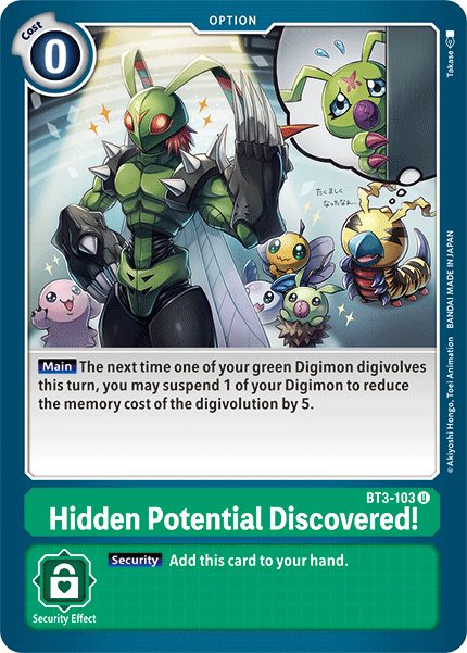 Hidden Potential Discovered! [BT3-103] [Release Special Booster Ver.1.5] | Play N Trade Winnipeg