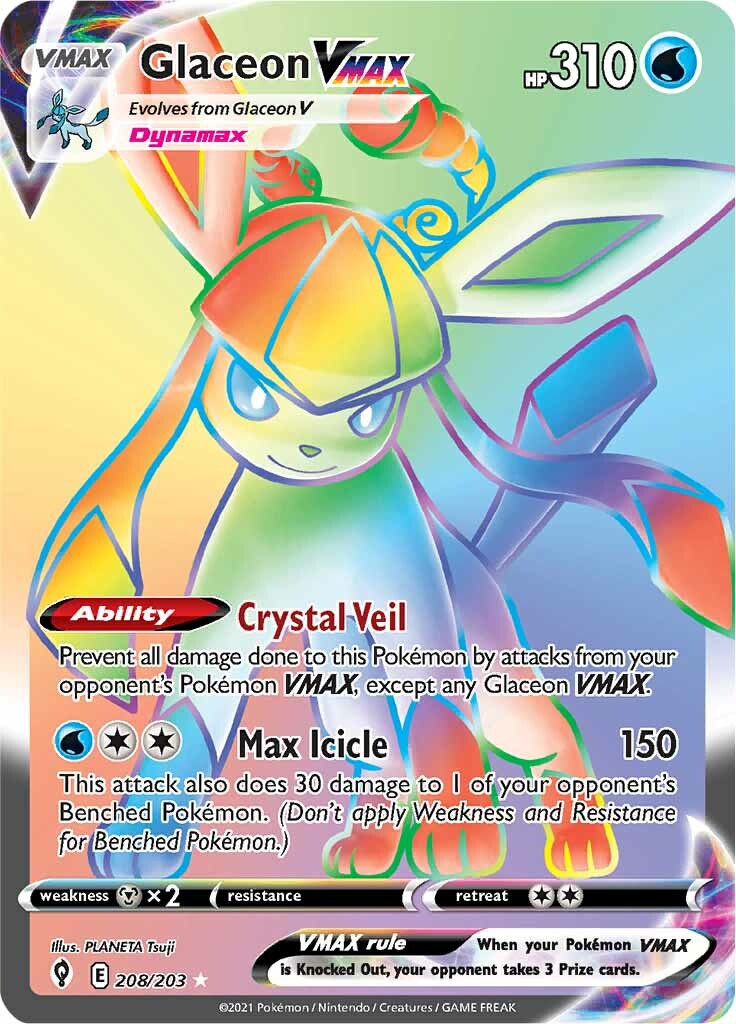 Glaceon VMAX (208/203) [Sword & Shield: Evolving Skies] | Play N Trade Winnipeg