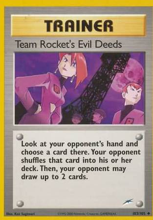 Team Rocket's Evil Deeds (103/105) [Neo Destiny Unlimited] | Play N Trade Winnipeg