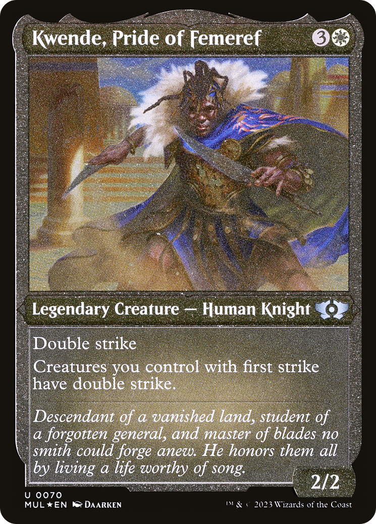 Kwende, Pride of Femeref (Foil Etched) [Multiverse Legends] | Play N Trade Winnipeg