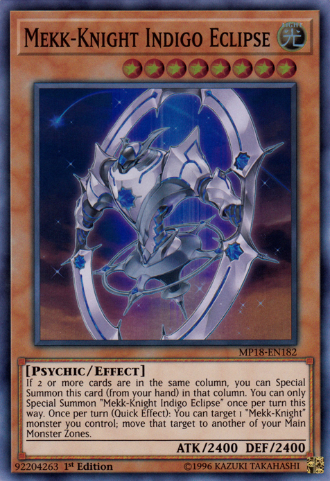 Mekk-Knight Indigo Eclipse [MP18-EN182] Super Rare | Play N Trade Winnipeg