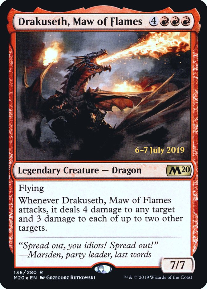 Drakuseth, Maw of Flames  [Core Set 2020 Prerelease Promos] | Play N Trade Winnipeg