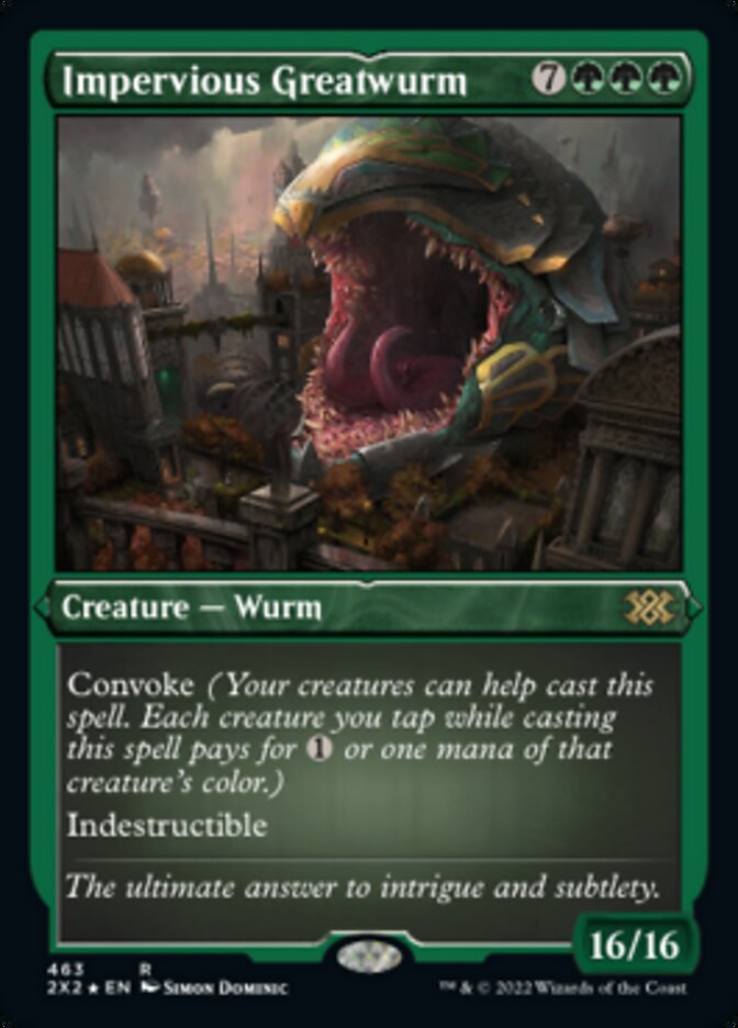 Impervious Greatwurm (Foil Etched) [Double Masters 2022] | Play N Trade Winnipeg