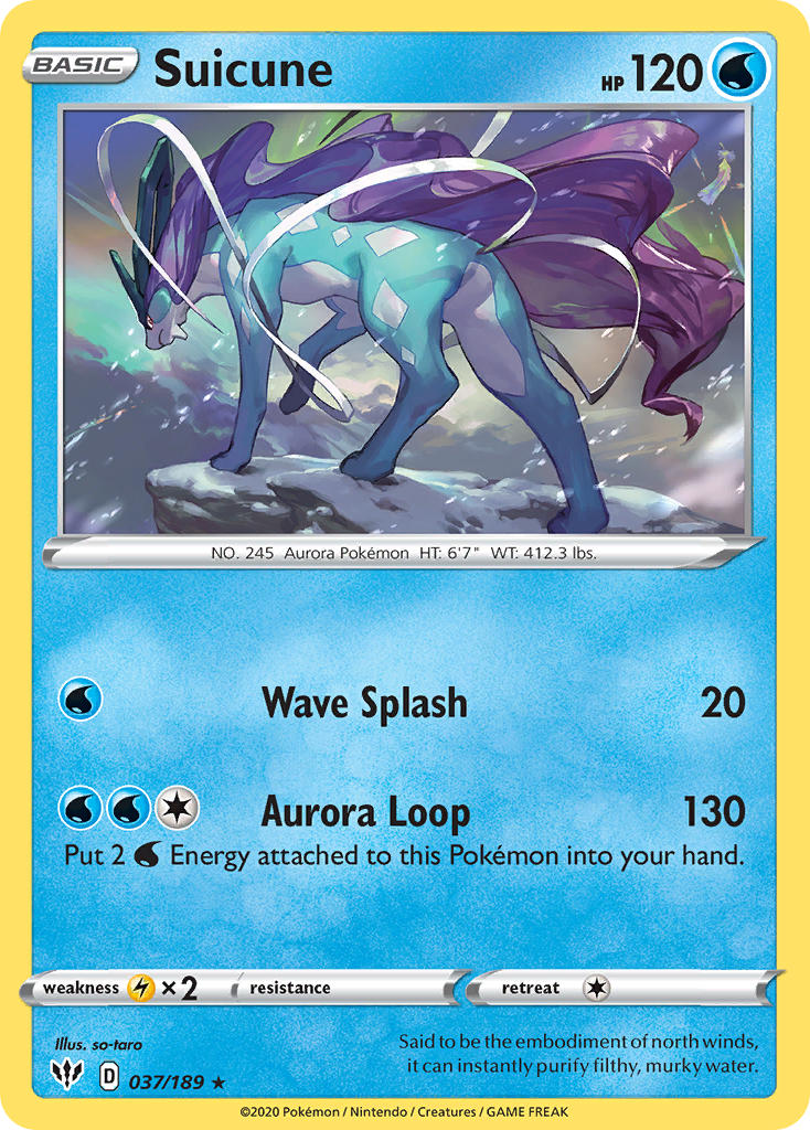 Suicune (037/189) (Theme Deck Exclusive) [Sword & Shield: Darkness Ablaze] | Play N Trade Winnipeg