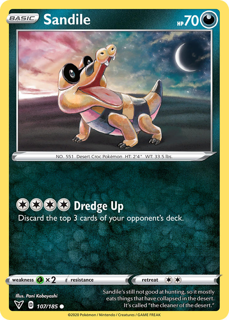 Sandile (107/185) [Sword & Shield: Vivid Voltage] | Play N Trade Winnipeg