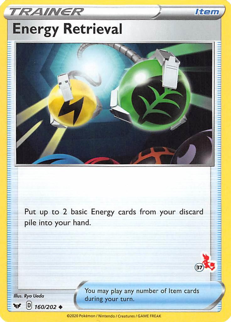 Energy Retrieval (160/202) (Cinderace Stamp #37) [Battle Academy 2022] | Play N Trade Winnipeg