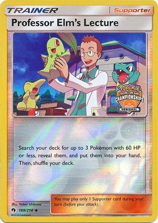 Professor Elm's Lecture (188/214) (Regional Championship Promo) [Sun & Moon: Lost Thunder] | Play N Trade Winnipeg