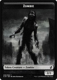 Zombie (010) // Zombie (011) Double-sided Token [Commander 2019 Tokens] | Play N Trade Winnipeg