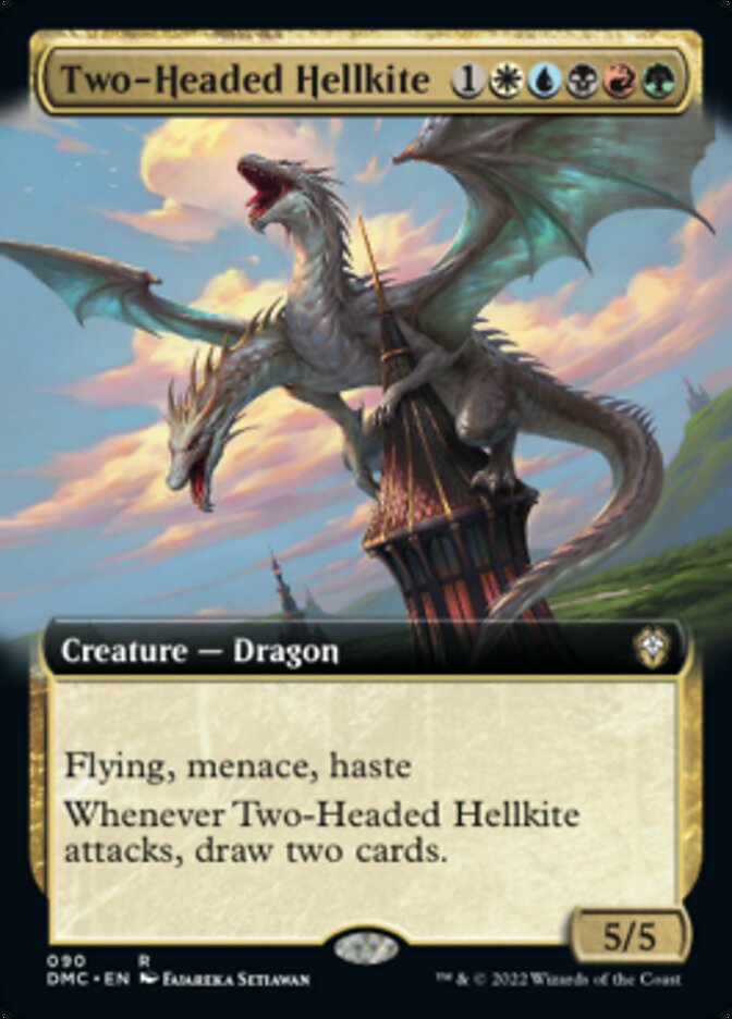 Two-Headed Hellkite (Extended Art) [Dominaria United Commander] | Play N Trade Winnipeg