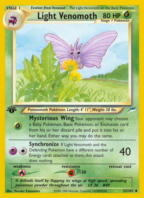 Light Venomoth (53/105) [Neo Destiny 1st Edition] | Play N Trade Winnipeg