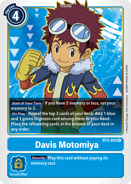 Davis Motomiya [BT3-093] [Release Special Booster Ver.1.5] | Play N Trade Winnipeg