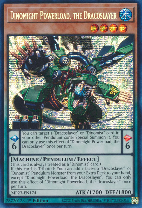 Dinomight Powerload, the Dracoslayer [MP23-EN174] Prismatic Secret Rare | Play N Trade Winnipeg