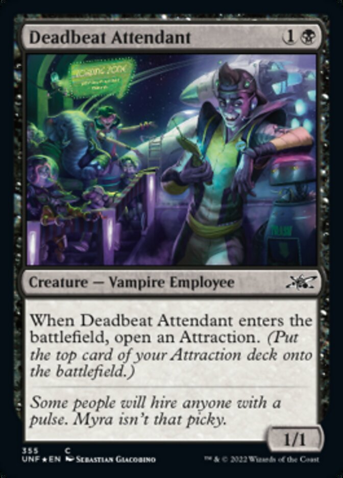 Deadbeat Attendant (Galaxy Foil) [Unfinity] | Play N Trade Winnipeg