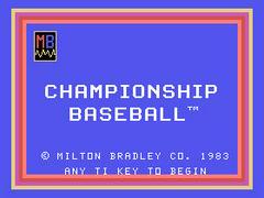 Championship Baseball - TI-99 | Play N Trade Winnipeg