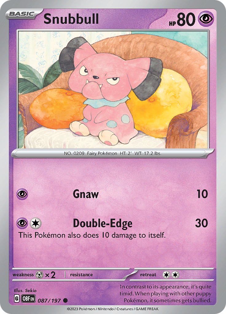 Snubbull (087/197) [Scarlet & Violet: Obsidian Flames] | Play N Trade Winnipeg