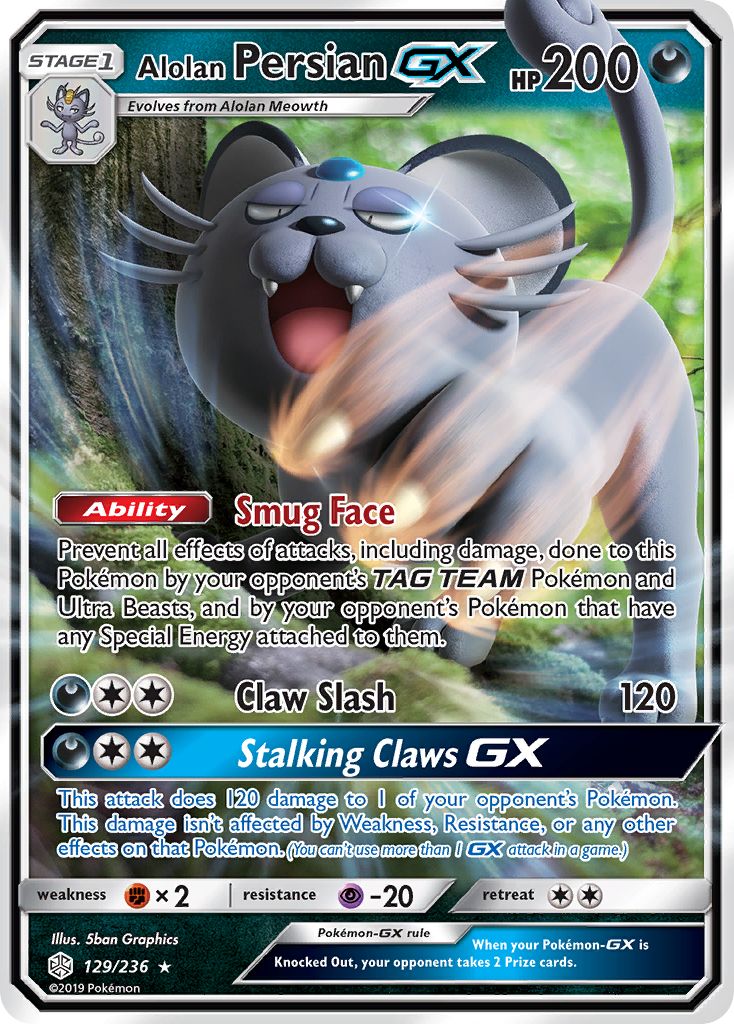 Alolan Persian GX (129/236) [Sun & Moon: Cosmic Eclipse] | Play N Trade Winnipeg