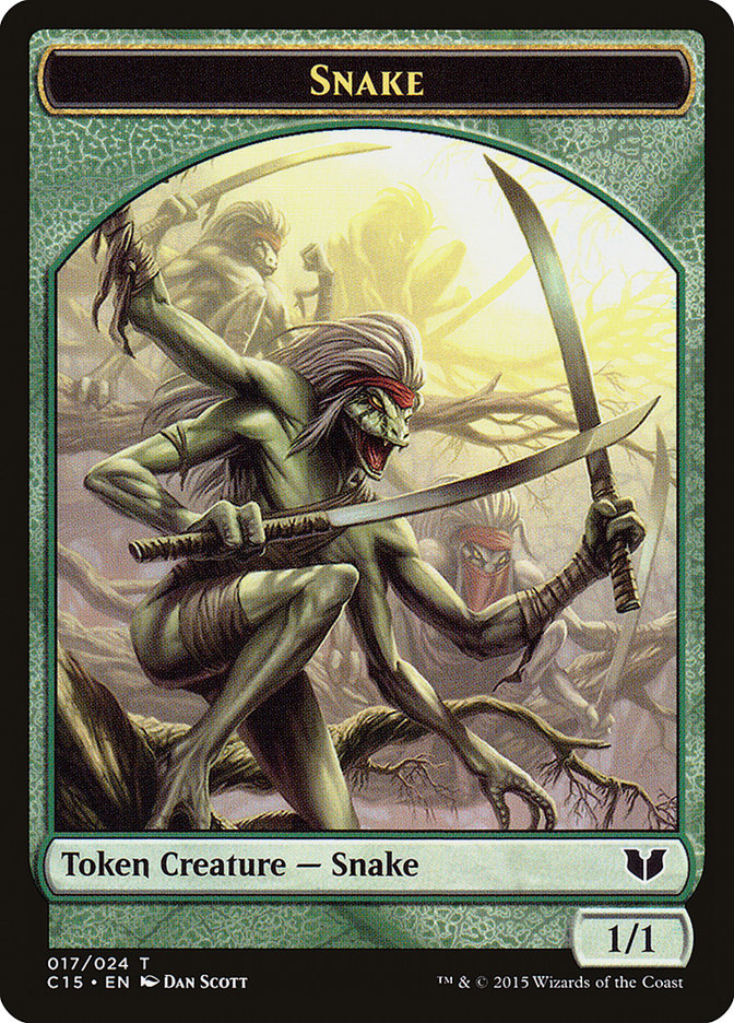 Snake Token (017/024) [Commander 2015 Tokens] | Play N Trade Winnipeg