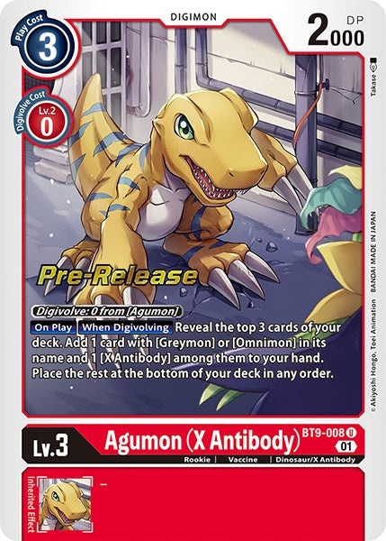 Agumon (X Antibody) [BT9-008] [X Record Pre-Release Promos] | Play N Trade Winnipeg