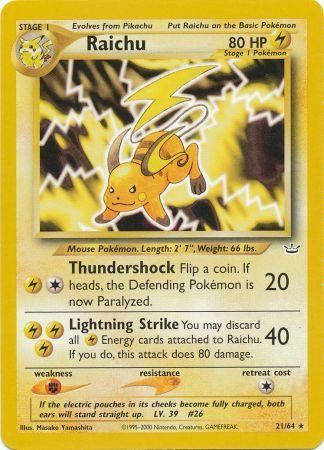 Raichu (21/64) [Neo Revelation Unlimited] | Play N Trade Winnipeg