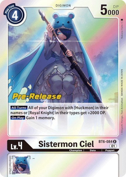 Sistermon Ciel [BT6-084] [Double Diamond Pre-Release Cards] | Play N Trade Winnipeg