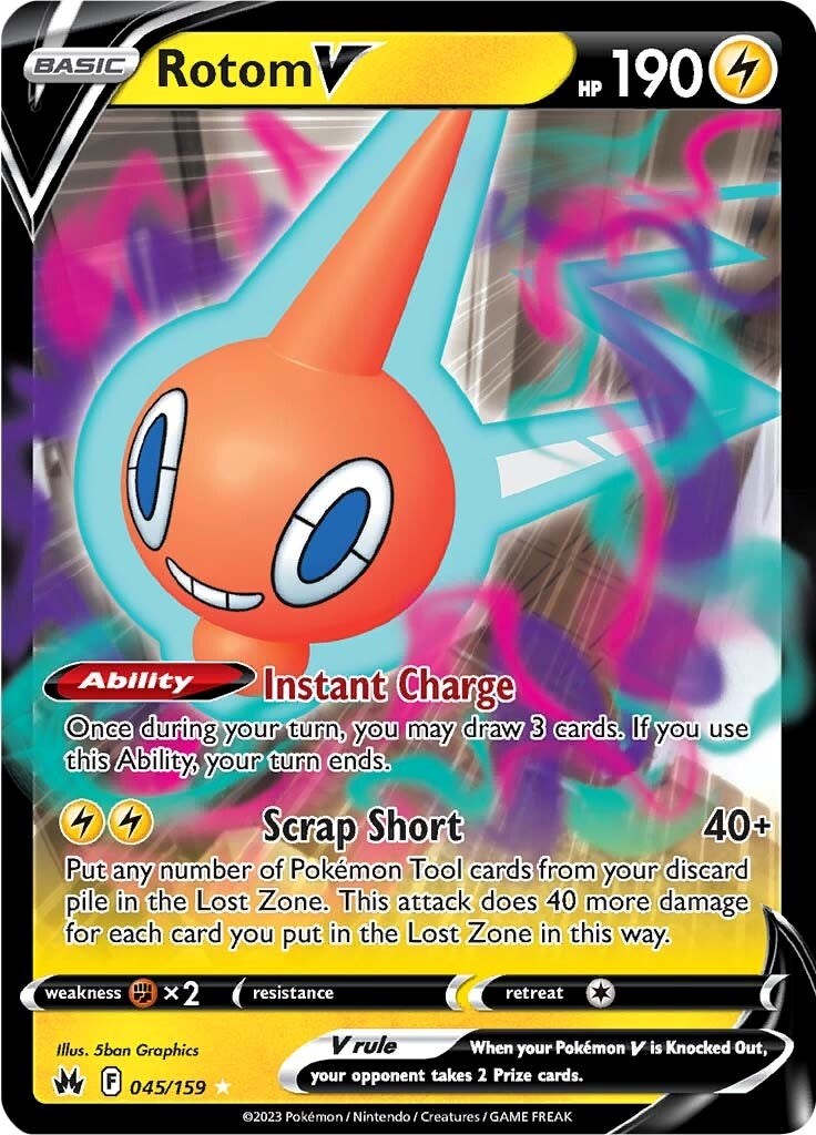 Rotom V (045/159) [Sword & Shield: Crown Zenith] | Play N Trade Winnipeg