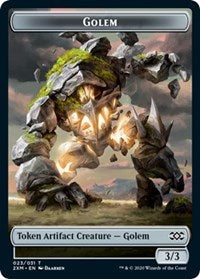 Golem // Elf Warrior Double-sided Token [Double Masters Tokens] | Play N Trade Winnipeg