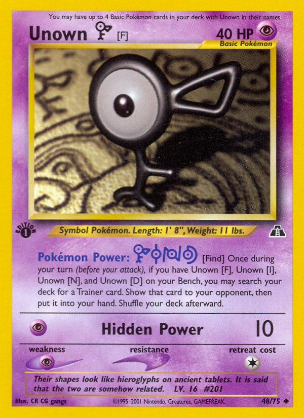 Unown [F] (48/75) [Neo Discovery 1st Edition] | Play N Trade Winnipeg