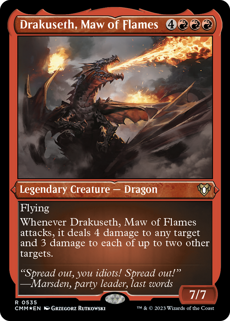 Drakuseth, Maw of Flames (Foil Etched) [Commander Masters] | Play N Trade Winnipeg