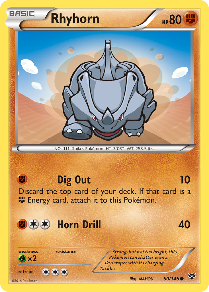 Rhyhorn (60/146) [XY: Base Set] | Play N Trade Winnipeg