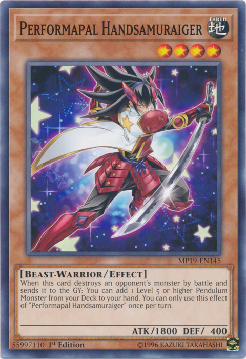 Performapal Handsamuraiger [MP19-EN145] Common | Play N Trade Winnipeg
