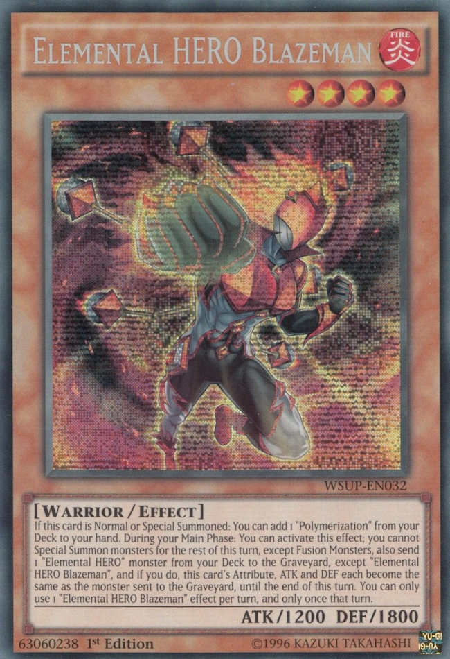 Elemental HERO Blazeman [WSUP-EN032] Secret Rare | Play N Trade Winnipeg