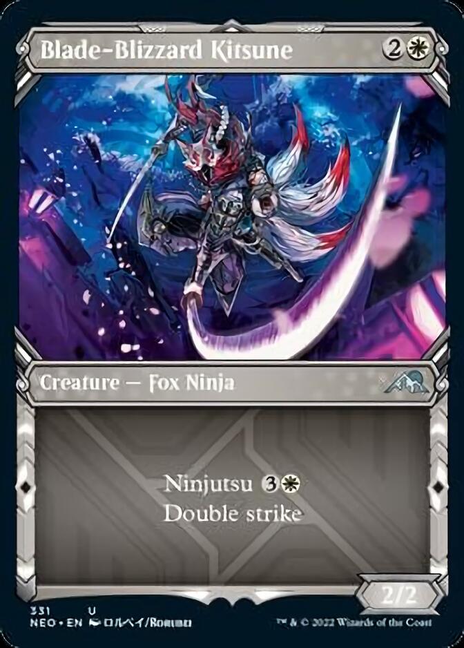 Blade-Blizzard Kitsune (Showcase Ninja) [Kamigawa: Neon Dynasty] | Play N Trade Winnipeg