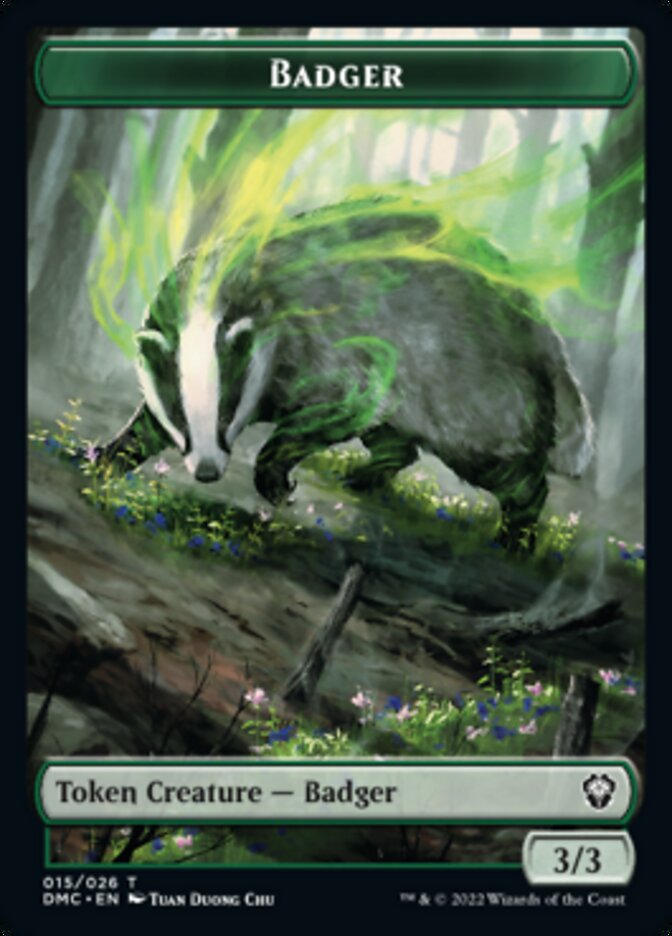 Saproling // Badger Double-sided Token [Dominaria United Tokens] | Play N Trade Winnipeg