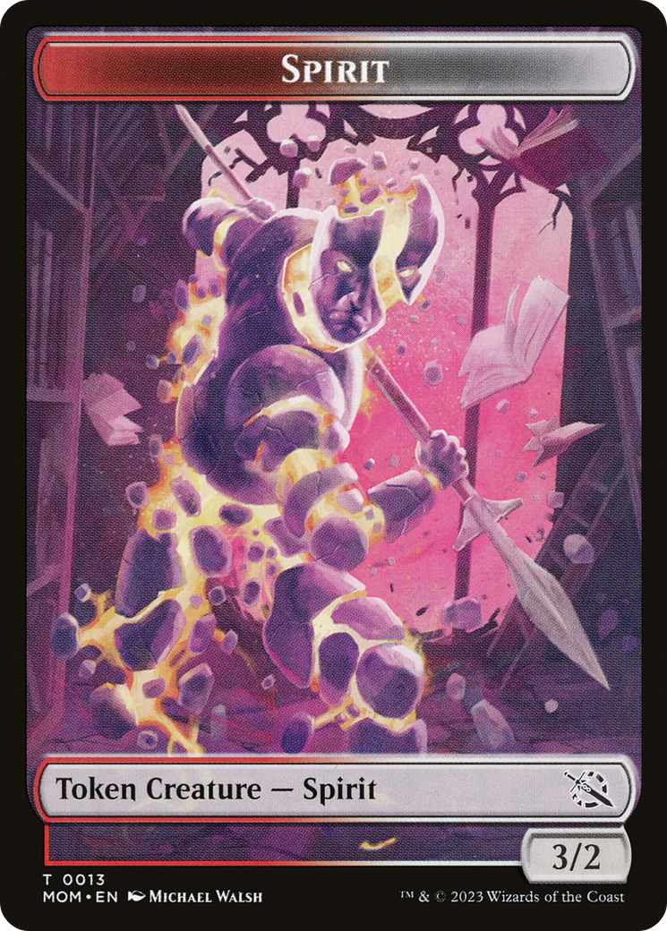 Monk // Spirit (13) Double-Sided Token [March of the Machine Tokens] | Play N Trade Winnipeg