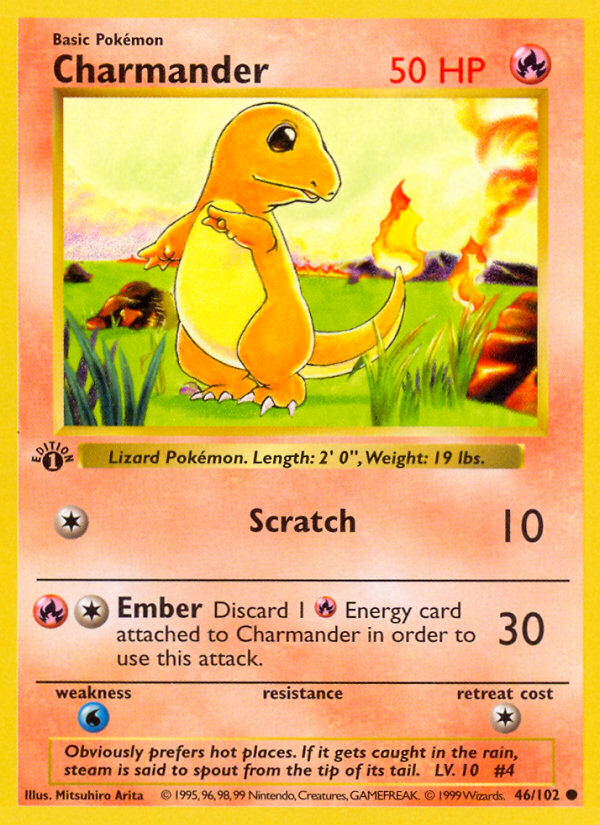 Charmander (46/102) (Shadowless) [Base Set 1st Edition] | Play N Trade Winnipeg